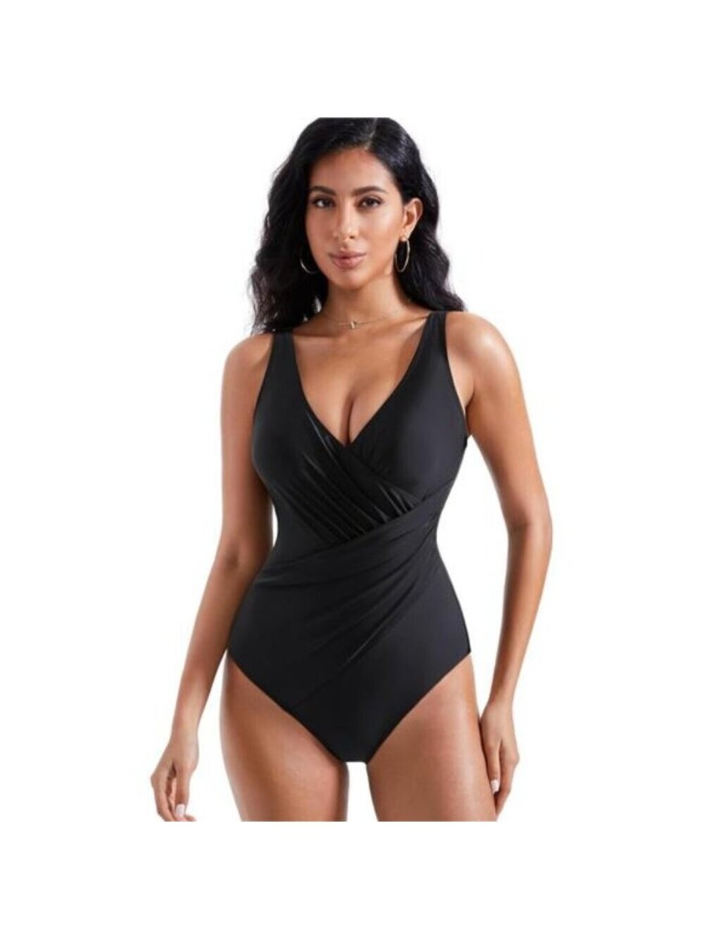Women's One Piece Swimsuits Tummy Control Ruched Criss Cross Bathing Suits - Picture 2 of 8